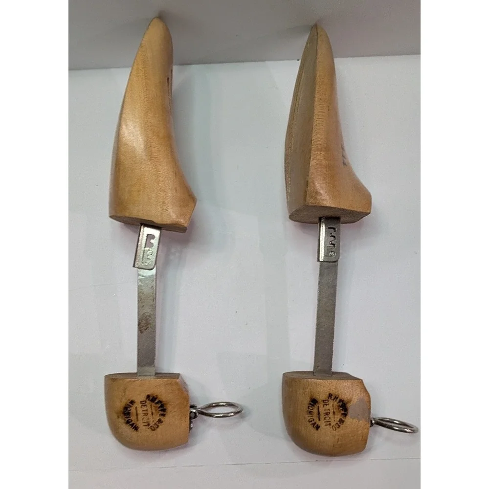 Rochester Shoe Tree Co Shoe Trees Mens 9 Natural Wood Good Vintage Detroit 444